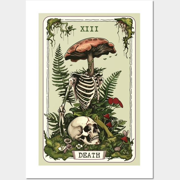 tarot death card mushroom XIII Wall Art by StepInSky